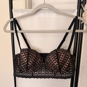 Black and Pink Lace Bralette
